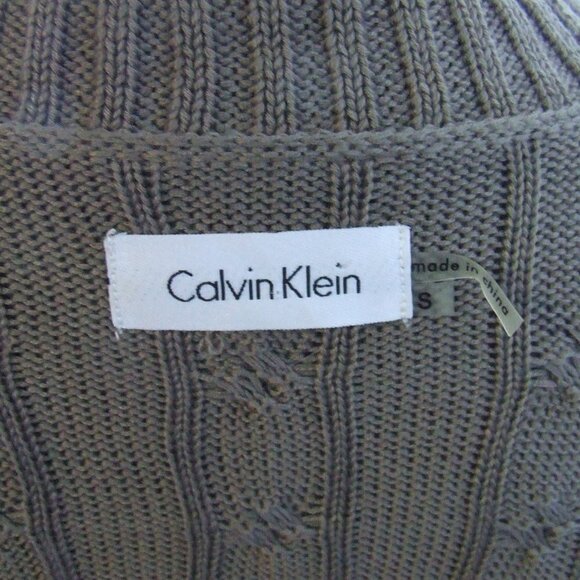 Calvin Klein dress sweater long sleeved taupe brown pull over mock cowl neutral - Picture 14 of 16